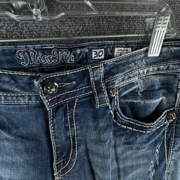 Miss Me Signature Boot Embellished Jeans Size 30x34 JP5853B2 Urban Cotton Blend - Picture 13 of 16